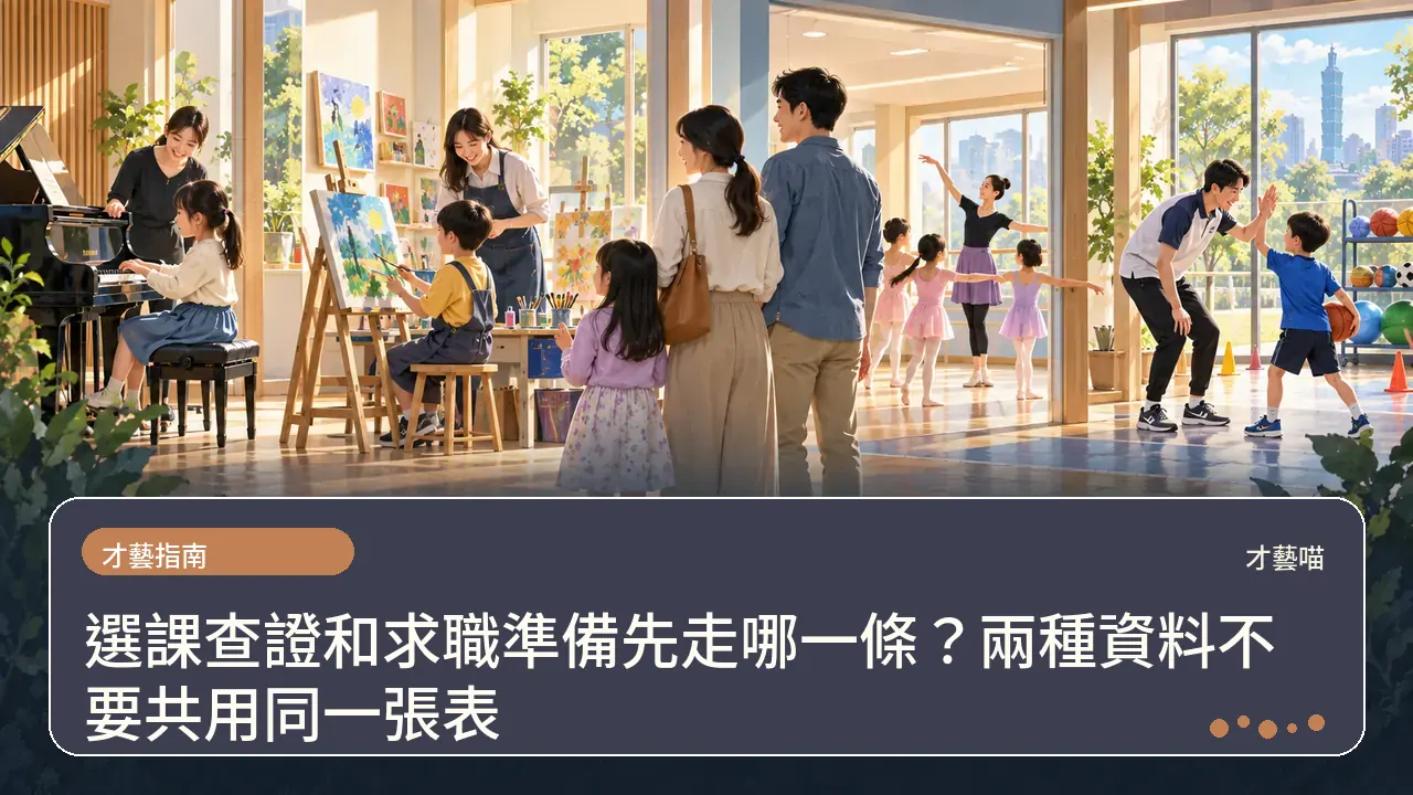 選課查證和求職準備先走哪一條？兩種資料不要共用同一張表主題插畫