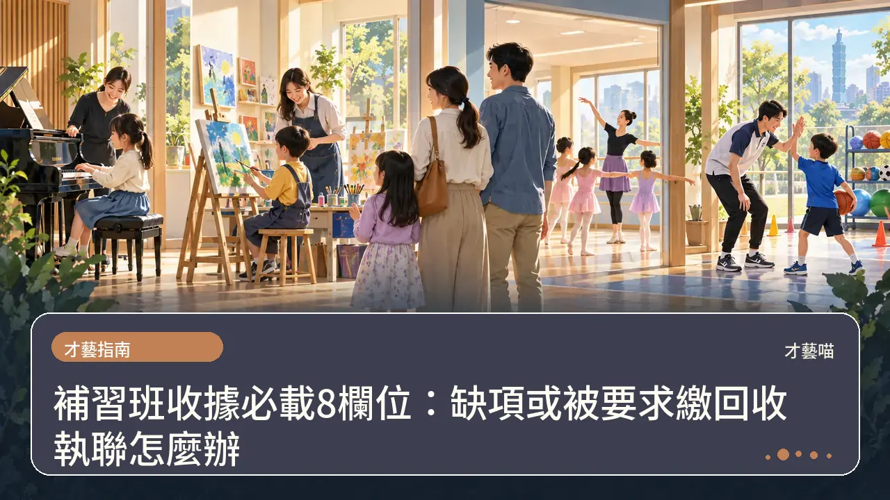 補習班收據必載8欄位：缺項或被要求繳回收執聯怎麼辦主題插畫