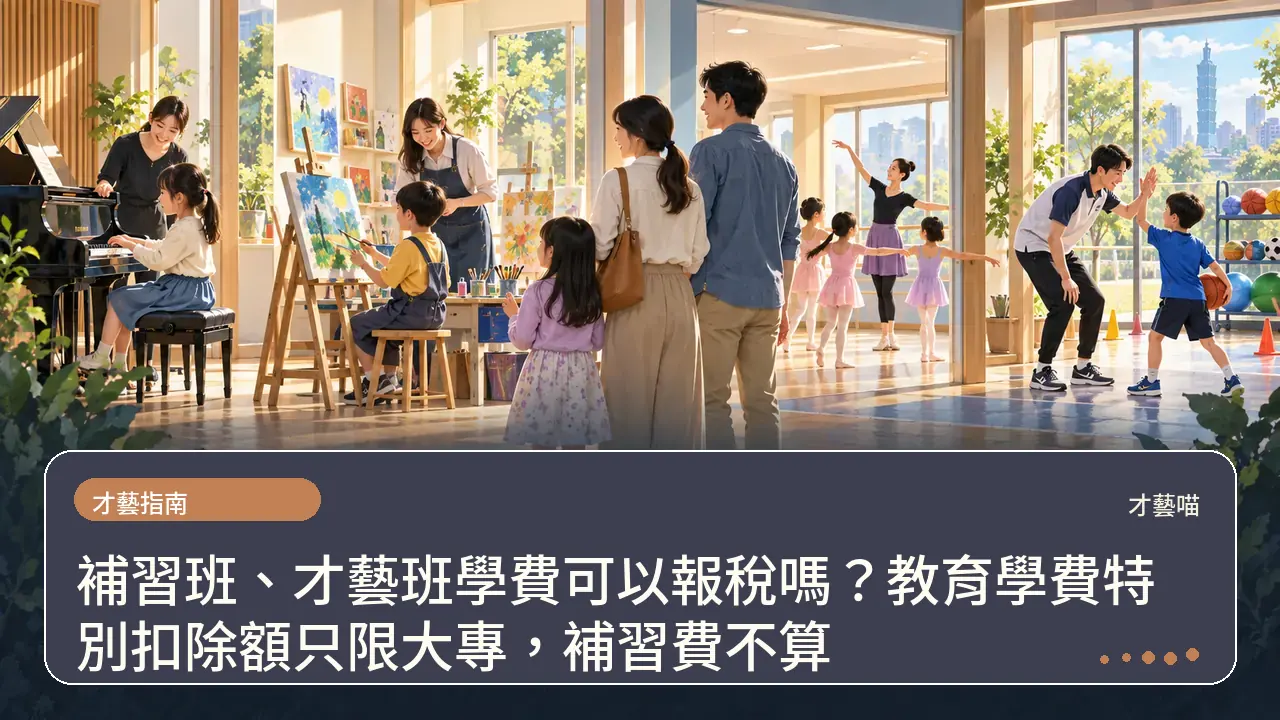 補習班、才藝班學費可以報稅嗎？教育學費特別扣除額只限大專，補習費不算主題插畫