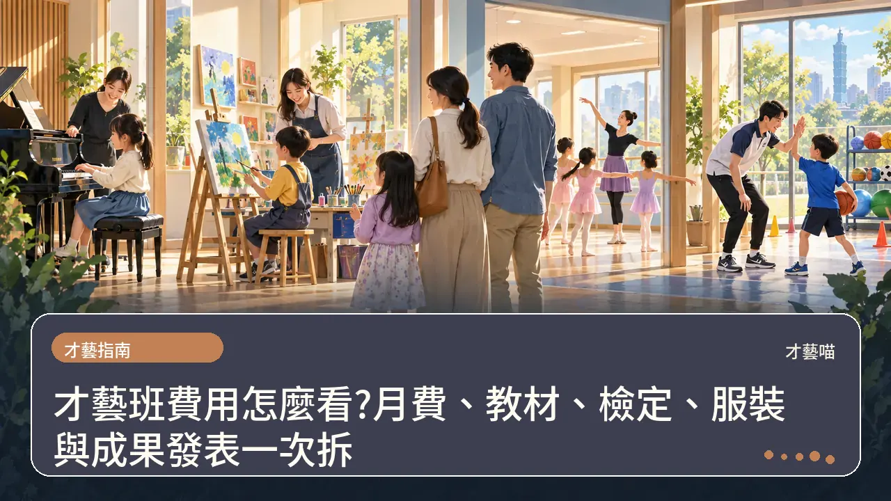 才藝班費用怎麼看?月費、教材、檢定、服裝與成果發表一次拆主題插畫